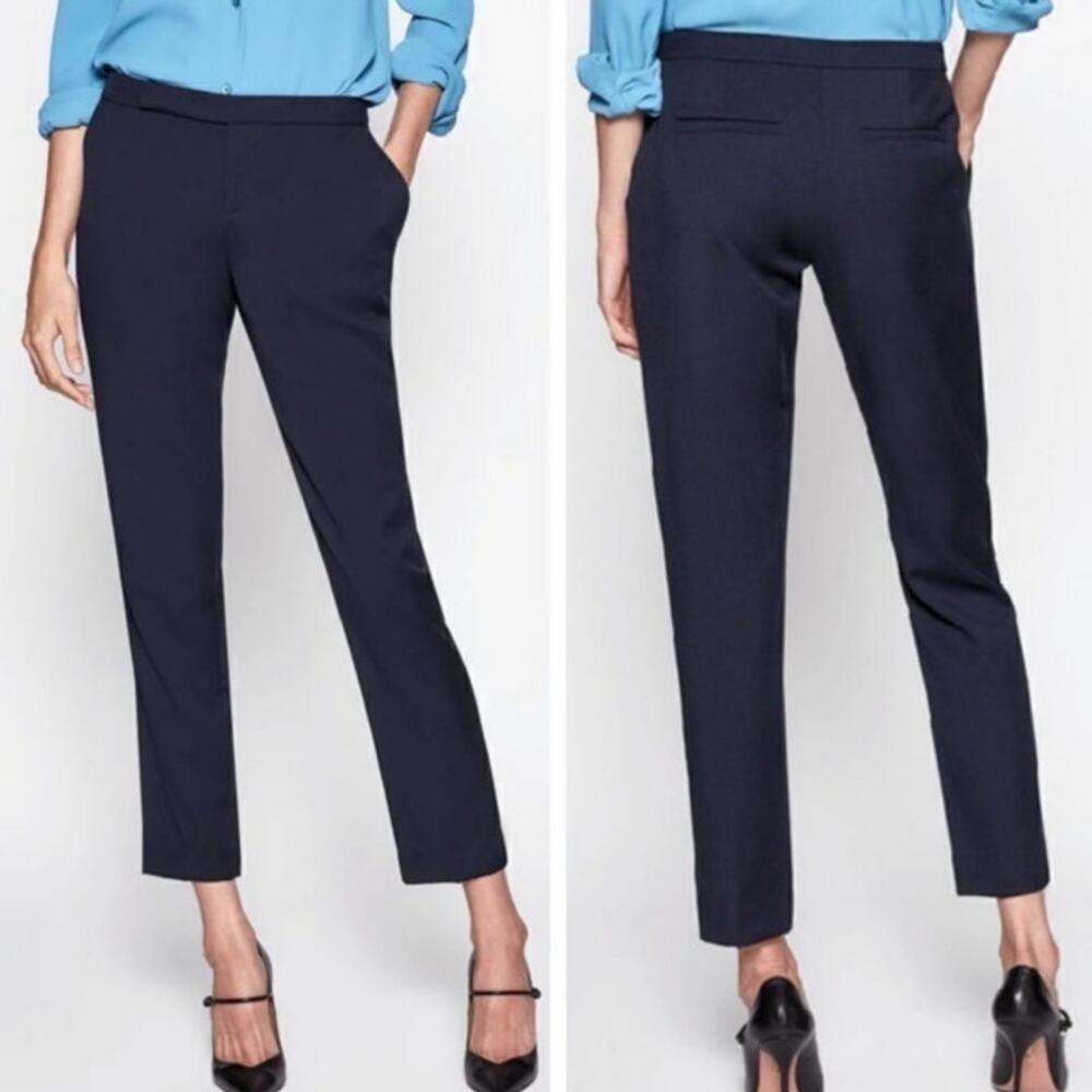 Equipment Femme Burcet Wool Ankle Navy Blue Trouser Pants‎ Size 8